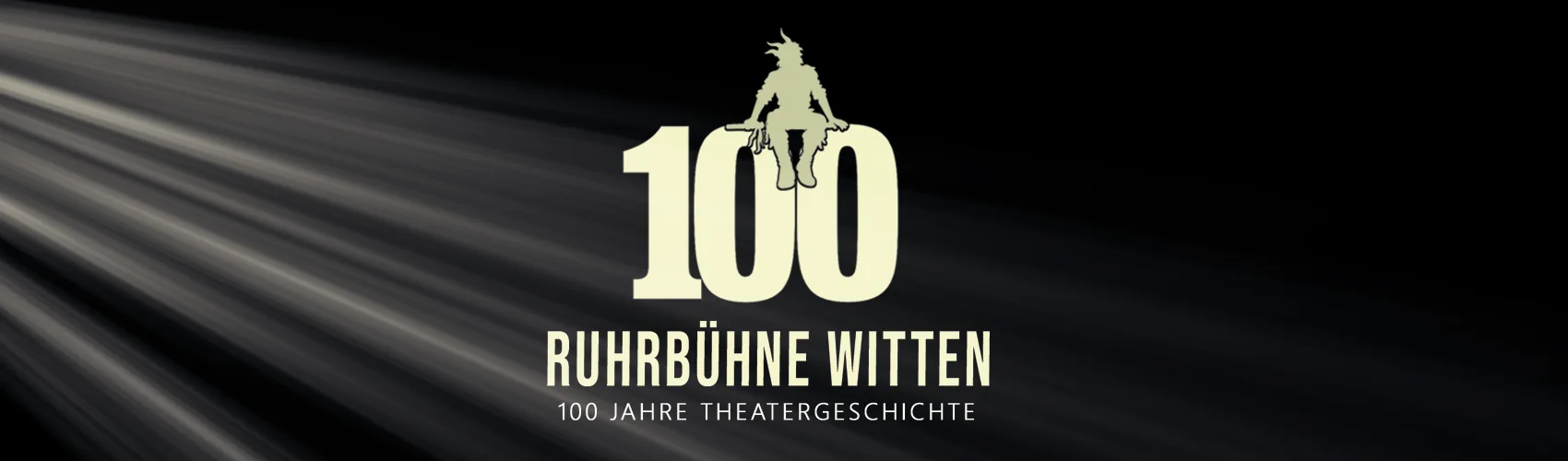 Jubiläumsbanner: 100 Jahre Ruhrbühne Witten – 100 Jahre Theatergeschichte